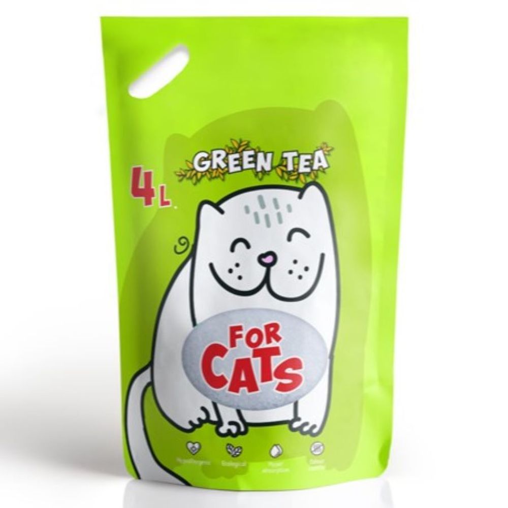Наполнитель FOR CATS силикагелевый, с ароматом зеленого чая - 4 л
