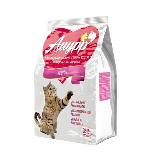 Сухой корм Амурр для взрослых кошек, кролик, 350 г