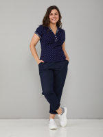 Блузка БЛ-115/синийгорошек-веточки