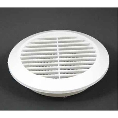 Решётка вентиляционная круглая 140 мм с фланцем для воздуховода 100 мм с москитной сеткой