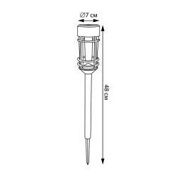 USL-S-189-PT480 VINTAGE Садовый светильник на солнечной батарее Винтаж. 1 филаментная лампа. Теплый белый свет. 1xААA Ni-Mh аккумулятор в-к. IP44. TM Uniel