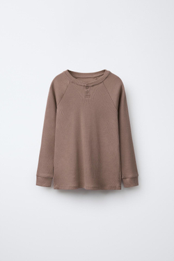 ZARA ПИЖАМА ИЗ СМЕСОВОЙ МЕРИНОСОВОЙ ШЕРСТИ, КОРИЧНЕВЫЙ