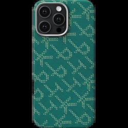 Чехол Pitaka для iPhone 16 Pro Max Monogram PTK Tactile Woven, Зелено-золотой (KI1601PTKP)