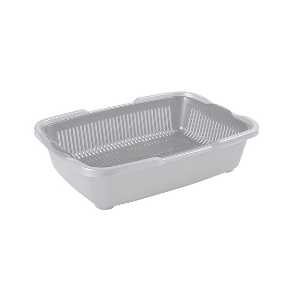 Туалет для котят с сеткой светло-серый