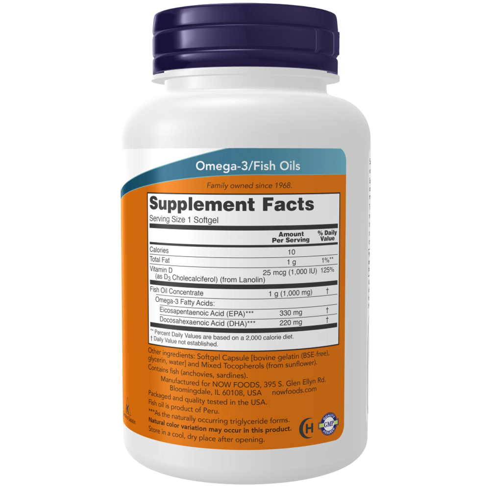 Now Foods Tri-3D Omega + Vitamin D3 90 softgels, Омега -3Д