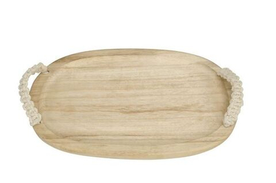 Поднос декоративный "Колет" 40x25x2см + 5см ручки Древесина павловнии