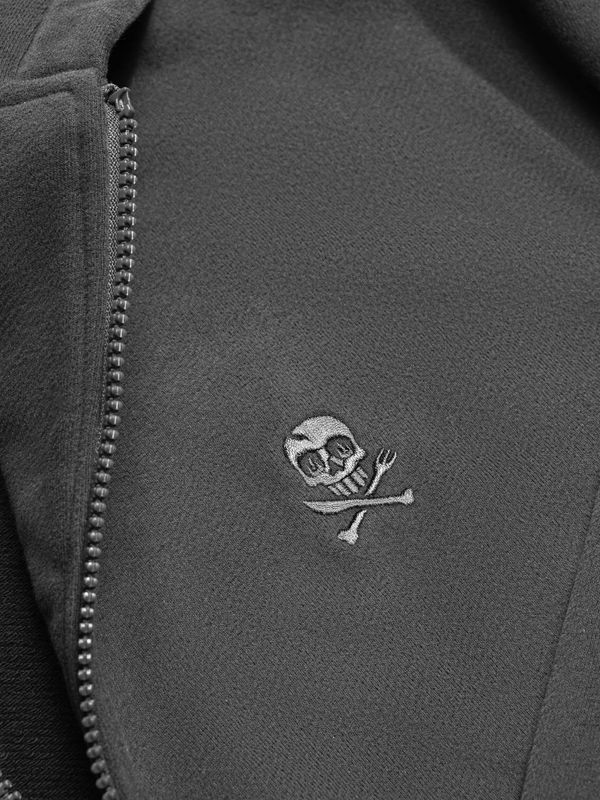 Худи Logo на молнии темно-серый - фото 4