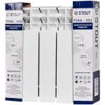 Радиатор биметаллический STOUT TITAN 350 - 5 секций (подключение боковое, цвет белый)