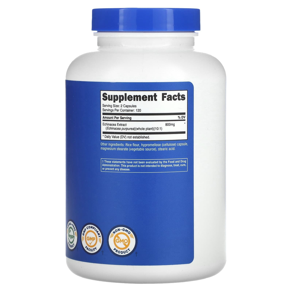 Nutricost, эхинацея, 800 мг, 240 капсул (400 мг в 1 капсуле)