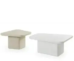 Набор журнальных столиков Beto, белый и бежевый микроцемент