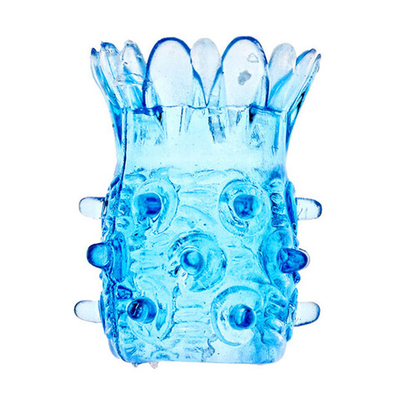 Насадка на фаллос голубая в форме ананаса (Цвет: голубой)