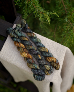 Мини пасма 20 г "Золотистый и деним"