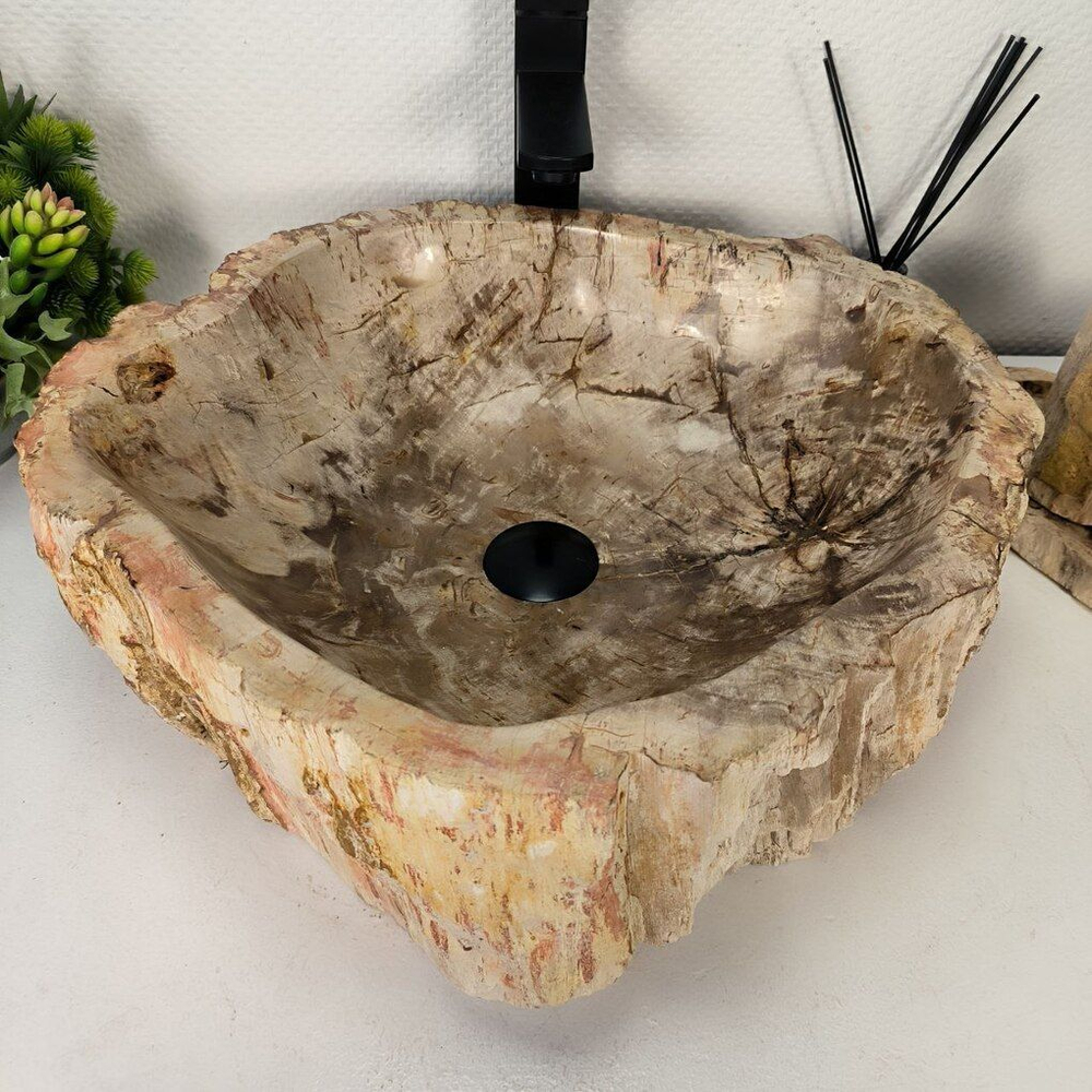 Каменная раковина из окаменелого дерева OD-04345 (51*47*15) 0176 из натурального камня