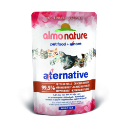 Almo Nature консервы для кошек "HFC Natural Plus" с куриной грудкой (98,5% мяса) 55 г пакетик