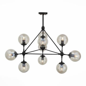 Люстра подвесная 10*E27 SL549.403.10 чёрный/янтарный Stampo ST-Luce