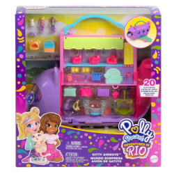 Polly Pocket - Кошка-самолет с двумя куклами + аксессуары HWP19 / артикул   HWP19  / GTIN 194735217779