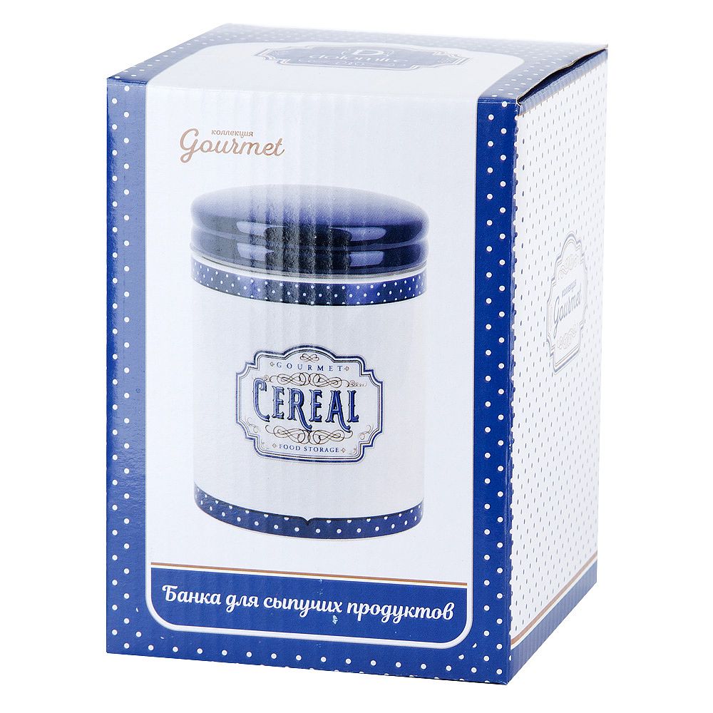 Банка для сыпучих продуктов " " 10х10х13,5см v=630мл (подарочная упаковка)