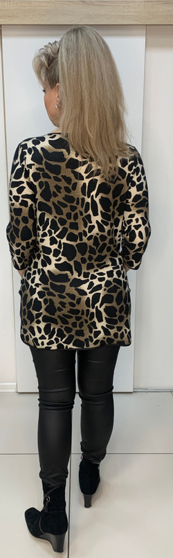 Пятнистая туника с кармашками и короткой молнией