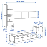 Тумба для ТВ - IKEA BESTÅ/BESTA, 300x42x211 см, серый, Бесто ИКЕА
