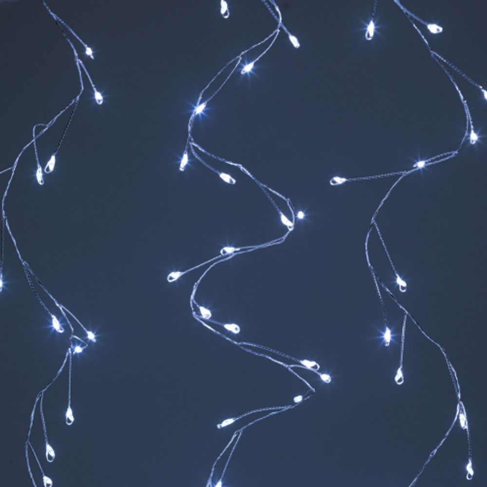 Светодиодная новогодняя гирлянда ЭРА ENIZ-800H занавес Роса-мишура 3*2 м холодный свет 800 microled IP20 | Гирлянды