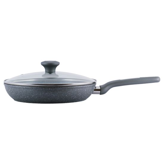 Сковорода 26 см. из алюминия с крышкой Kamille KM-4272GR с мраморным покрытием