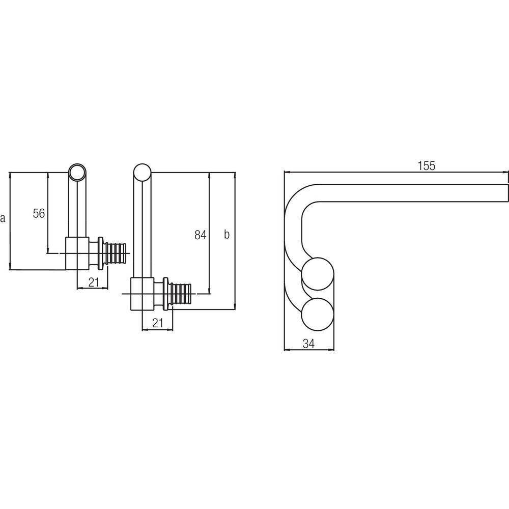 REHAU SL-комплект двух Правых концевых C-образных трубок с гильзами 16-12x1.0 для подключения радиаторов (11372471003)