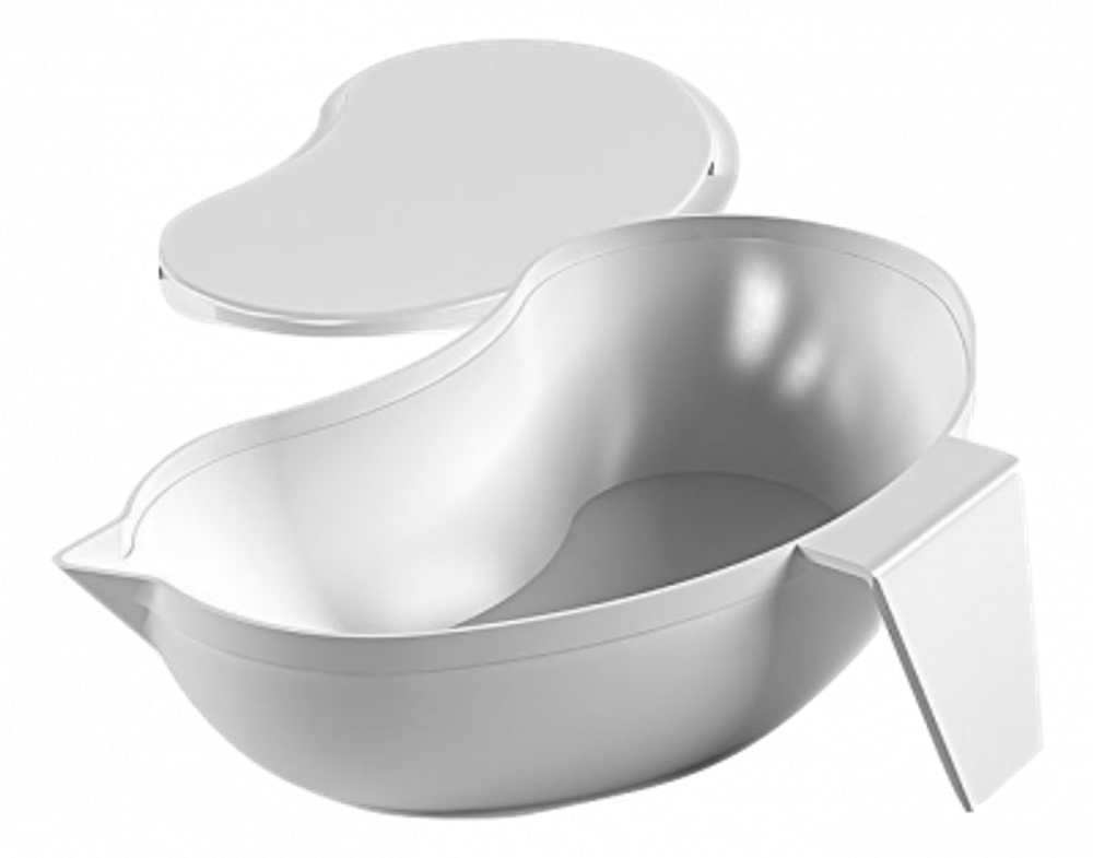 Лоток почкообразный ЛПпо 1,75-ЕЛАТ, полимерный, 1,75 л, с крышкой (неавтоклавируемый)