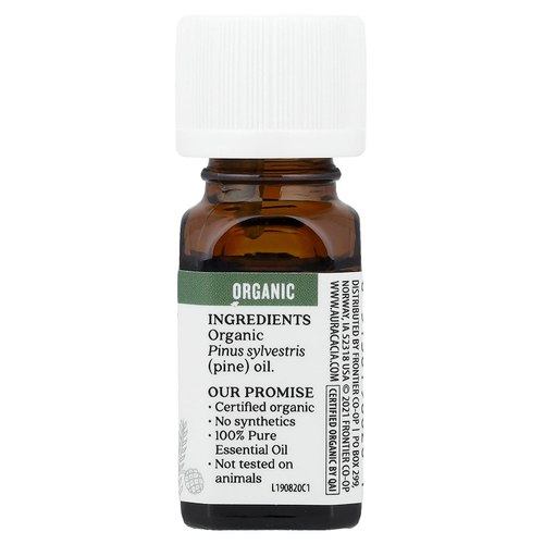 Aura Cacia, чистое эфирное масло, органическое сосновое масло, 7,4 мл (0,25 жидк. унции)