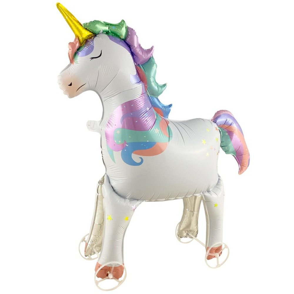 Шар Фольгированный Каталка Единорог (Ассорти)