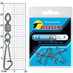 Карабин с вертлюгом рыболовный SY-3009 №07 (упк. 8 шт.)