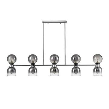 8114/10 MODERNI LN25 142 хром/дымчатый, металл/стекло Подвесной светильник G9 5*30W + E14 5*40W 220V TAUNA