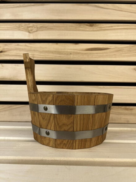 Ковш с нерж. вставкой, дуб тёмный, 2 л