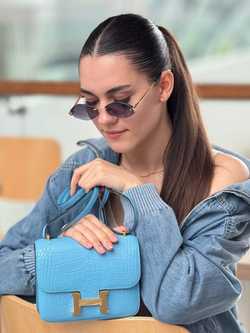 Сумка Hermes из кожи крокодила 18 см