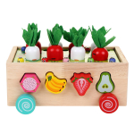 Развивающая игрушка деревянная Каталка-сортер, коробка C-41823