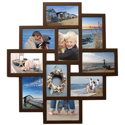 HENZO 81213 на 10 фото (6х15х10,4х10х15) Holiday пластик (коричневая) ф/рамка