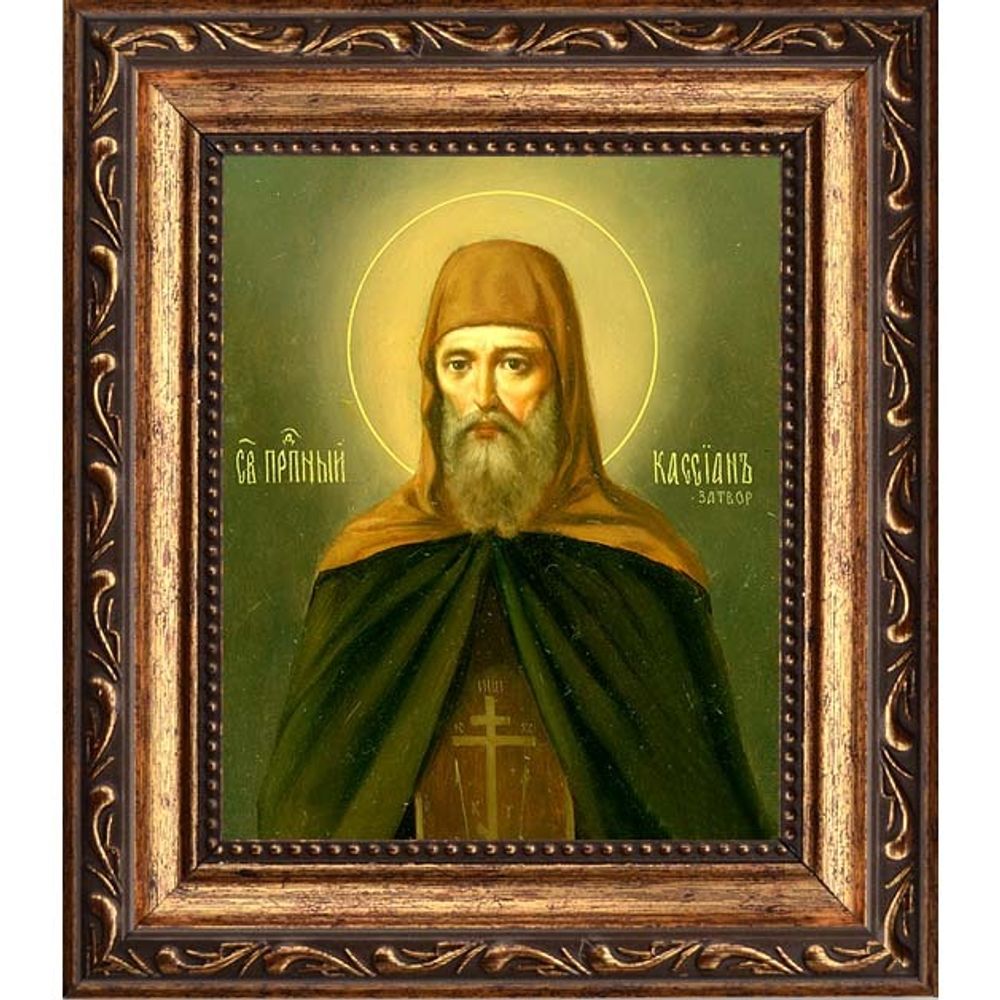 Кассиан Печерский, преподобный затворник. Икона на холсте.