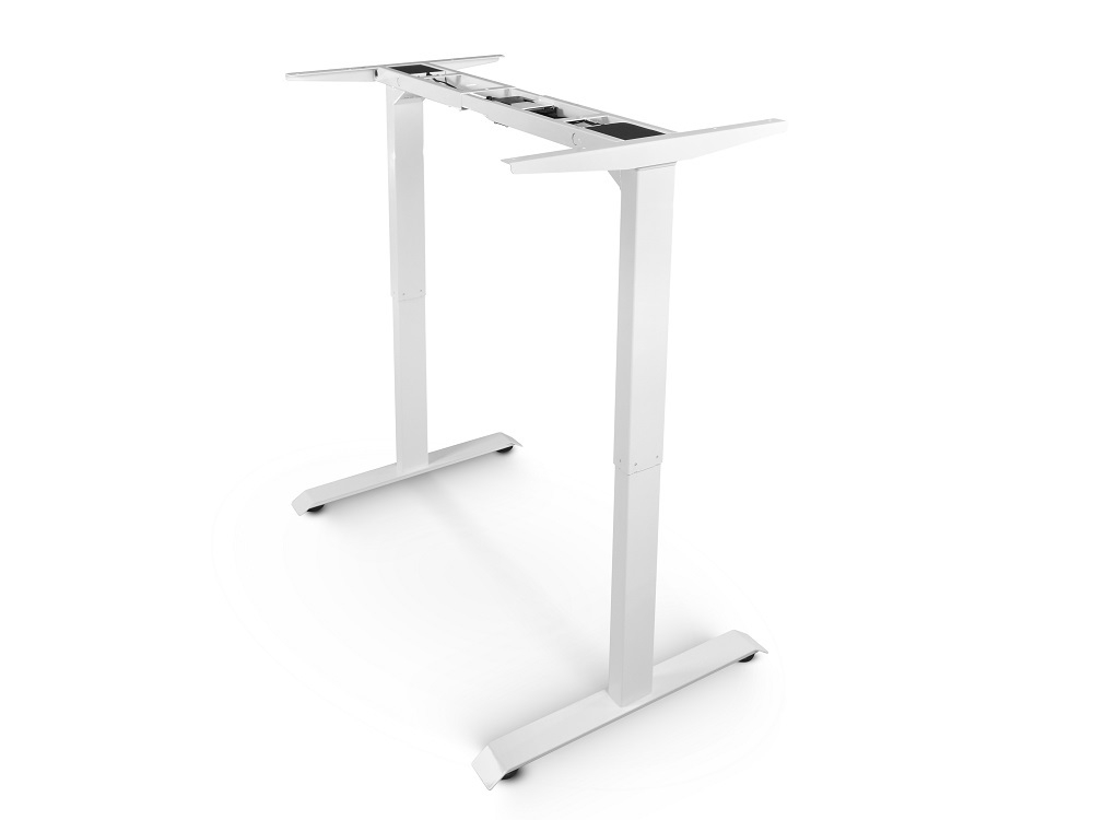 Регулируемый компьютерный стол Bazalt с регулировкой по высоте — столешница МДФ Сланцево‑серый