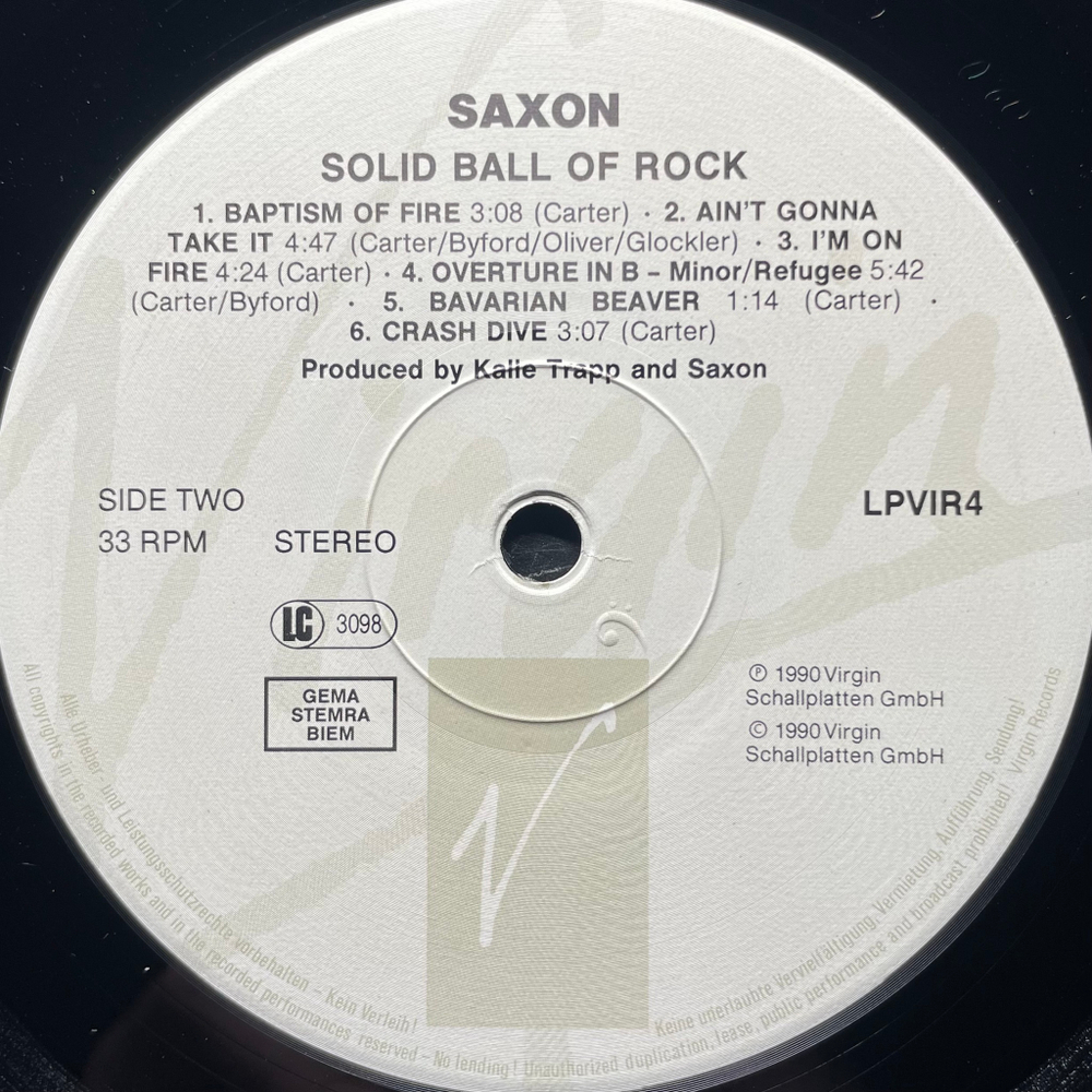 Saxon ‎– Solid Ball Of Rock (Европа 1990г.)