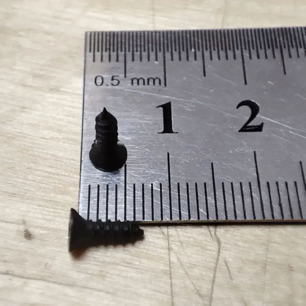 Шуруп - саморез 2,5*8мм декоративный (цвет - черный) - 50 штук