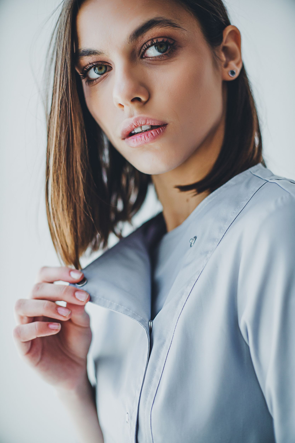 Блуза женская м272 toray твил серый529