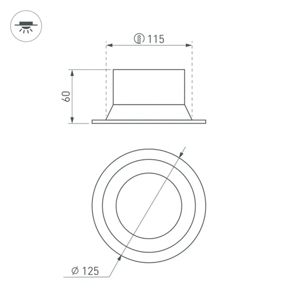 Светильник MS-BREEZE-BUILT-R125-16W Warm3000 (BK, 85 deg, 230V) (Arlight, IP20 Металл, 3 года) 036617