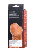 Телесная закрытая насадка с шершавой головкой Cock Sleeve 007 Size S - 13,8 см. (Цвет: телесный)