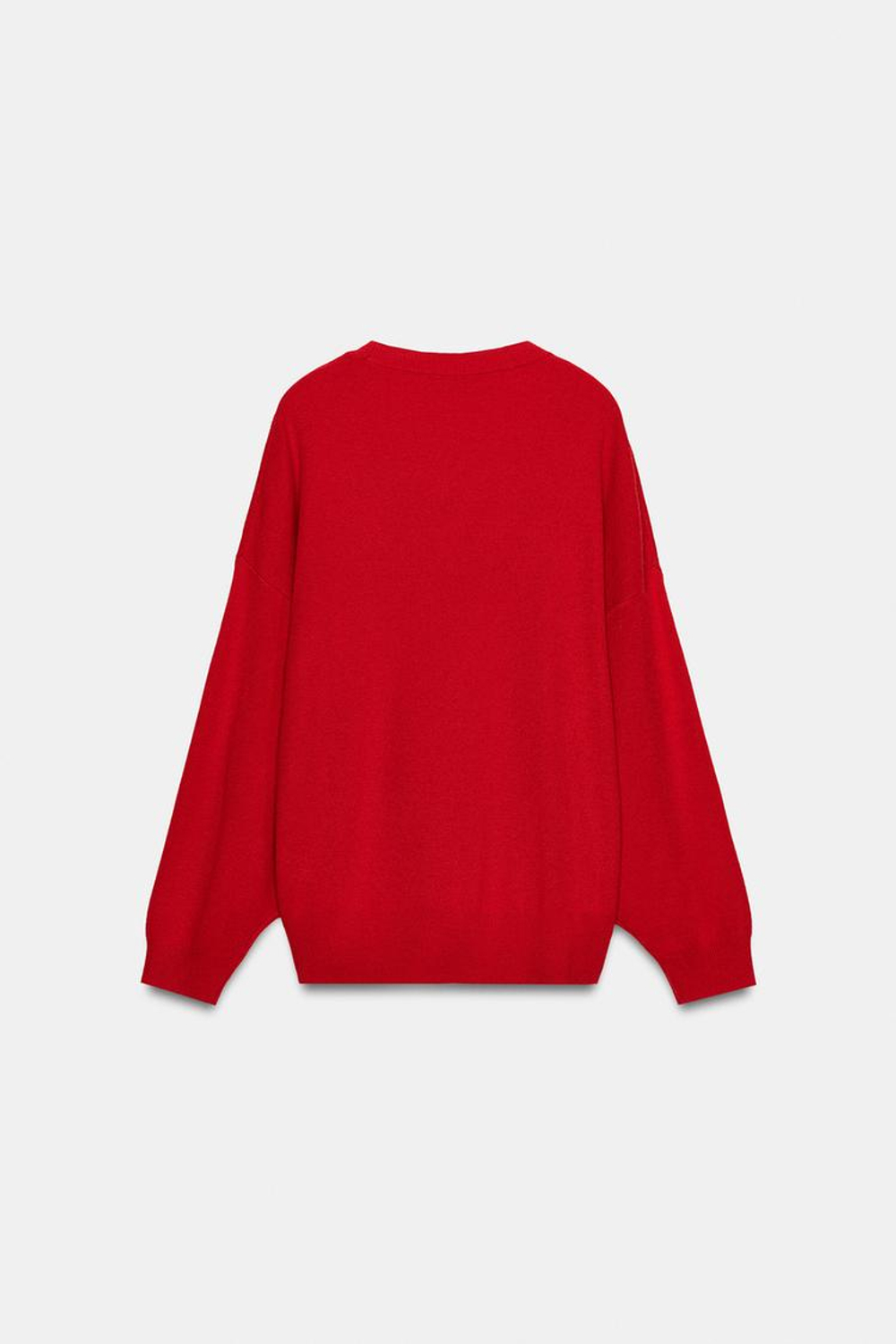 ZARA СВИТЕР С ГЛУБОКИМ ВЫРЕЗОМ, КРАСНЫЙ