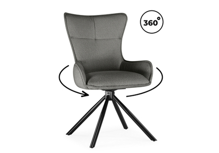 Стул на металлокаркасе Woodville Chicago light gray, black, ножки черные