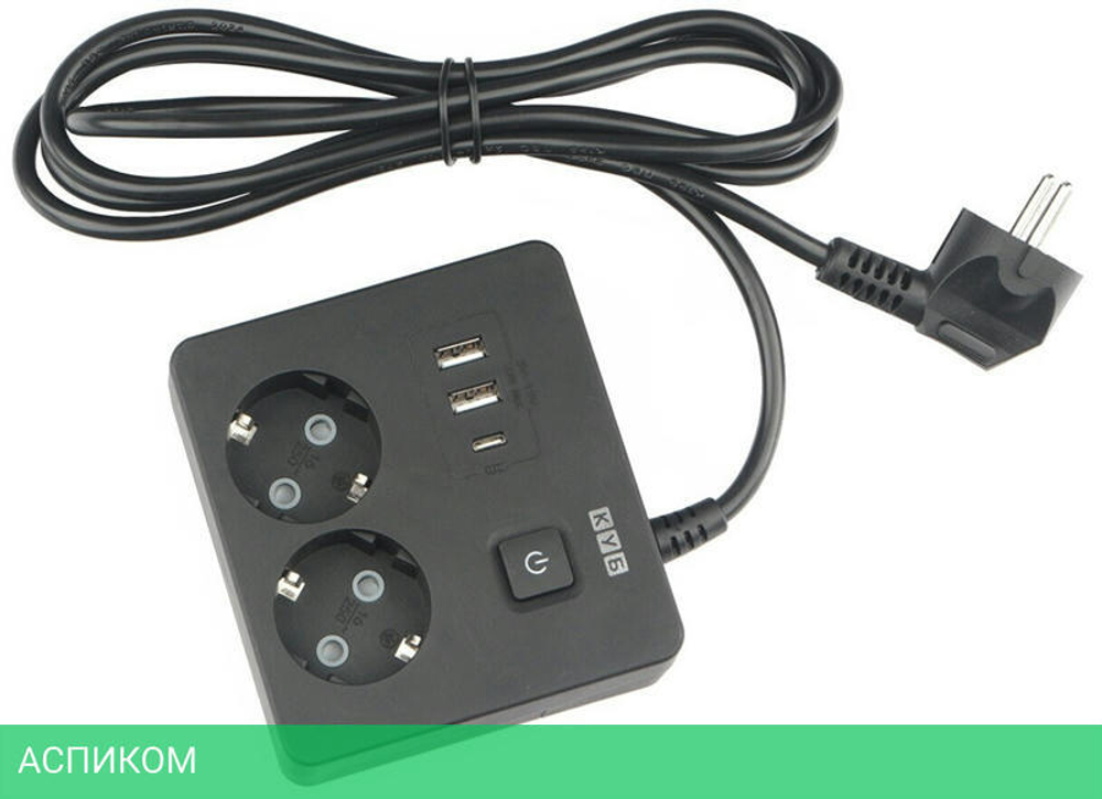Удлинитель Power Cube PC-1B-2M черный