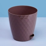 Горшок для цветов пластиковый 3л d-18см «Румба»с подоном мокко