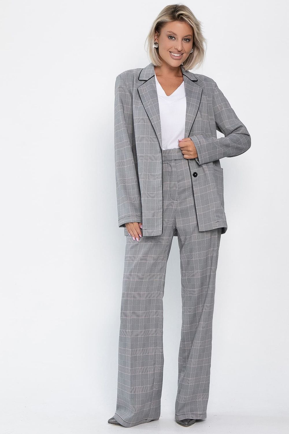 Жакет Нэри (серый/клетка) Б14111-34М LT Collection