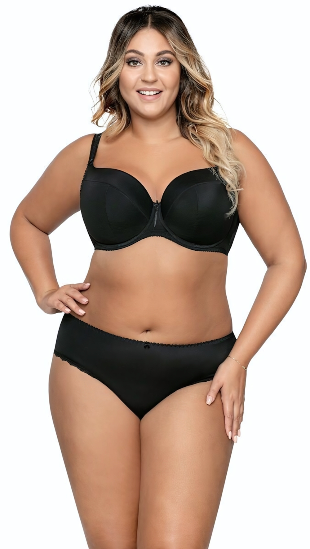 Элегантный бюстгальтер с уплотненными чашками из нежной микрофибры (Размер: 70F) (Цвет: черный)