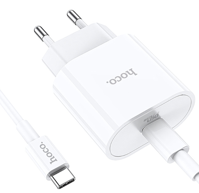 Зарядное устройство HOCO C94A PD20W Type-C + кабель Type-C-Type-C White