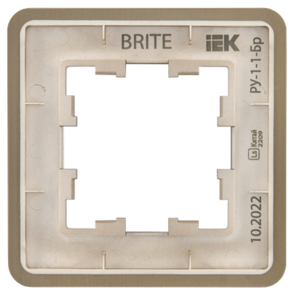 BRITE Рамка 1-местная РУ-1-1-Бр металл латунь RE IEK